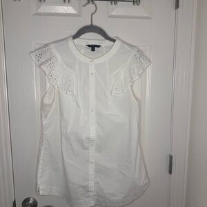 Banana Republic White Eyelet Blouse